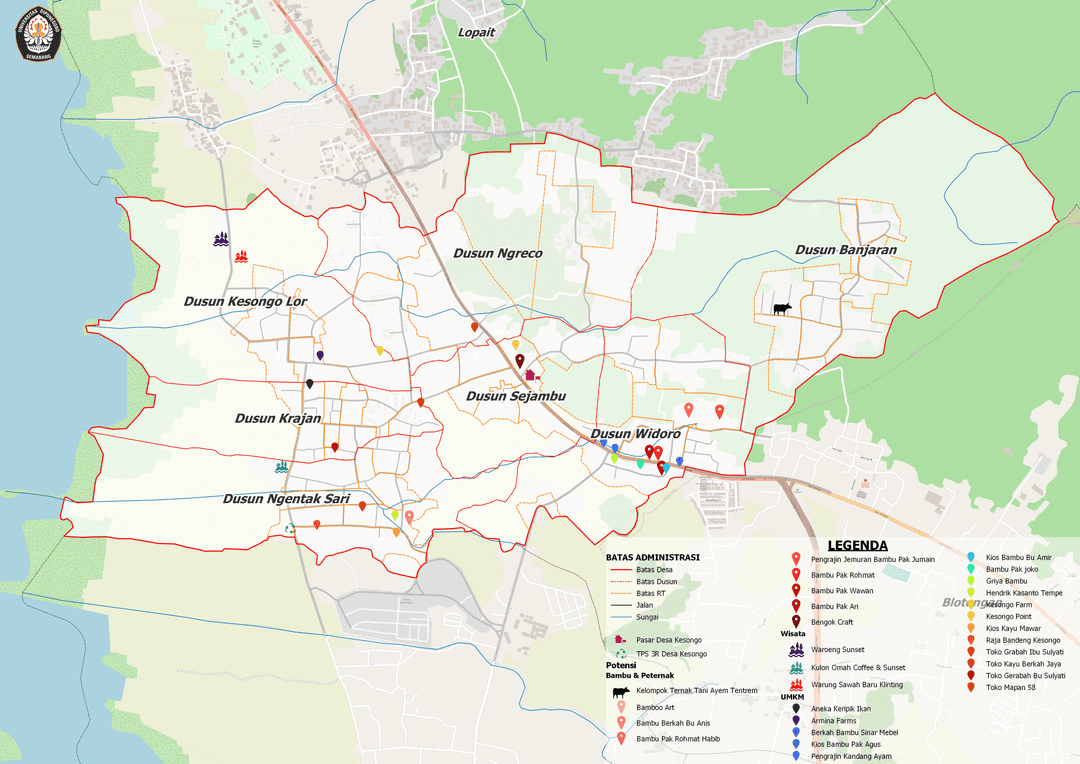 Peta Potensi UMKM Desa Kesongo